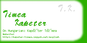 timea kapeter business card